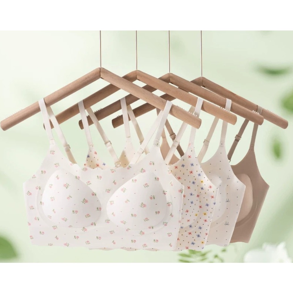 Hot Sale Cute Floral Bow Teen  - đánh giá và giá Bralette Wireless Soft